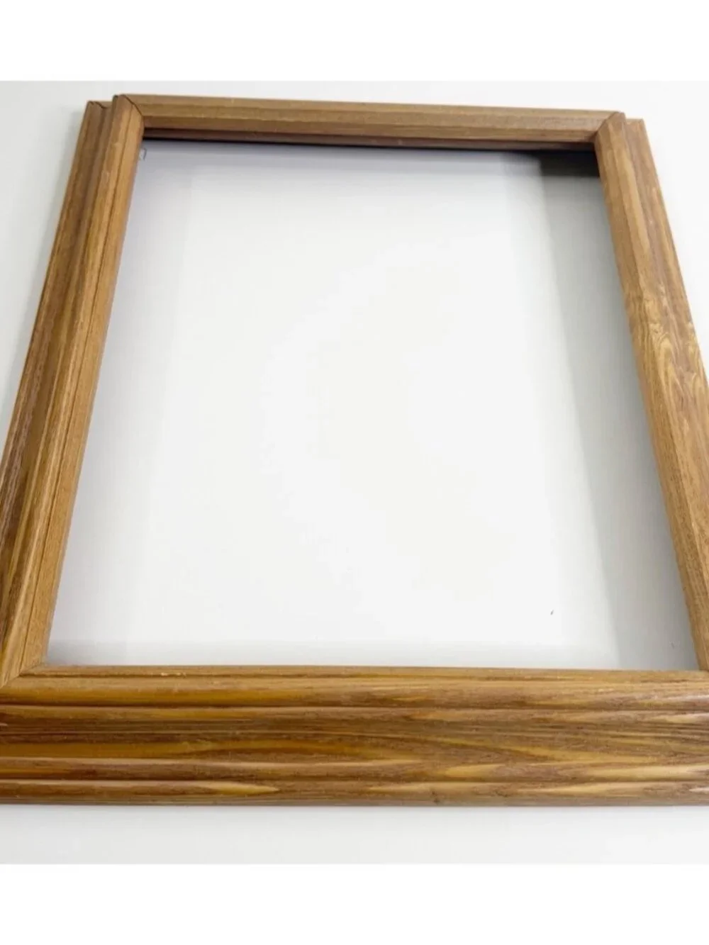 VTG Honey Oak Wood Frame Stepped Molding Frame 15x13 (Fits 9.5x11.5) EUC